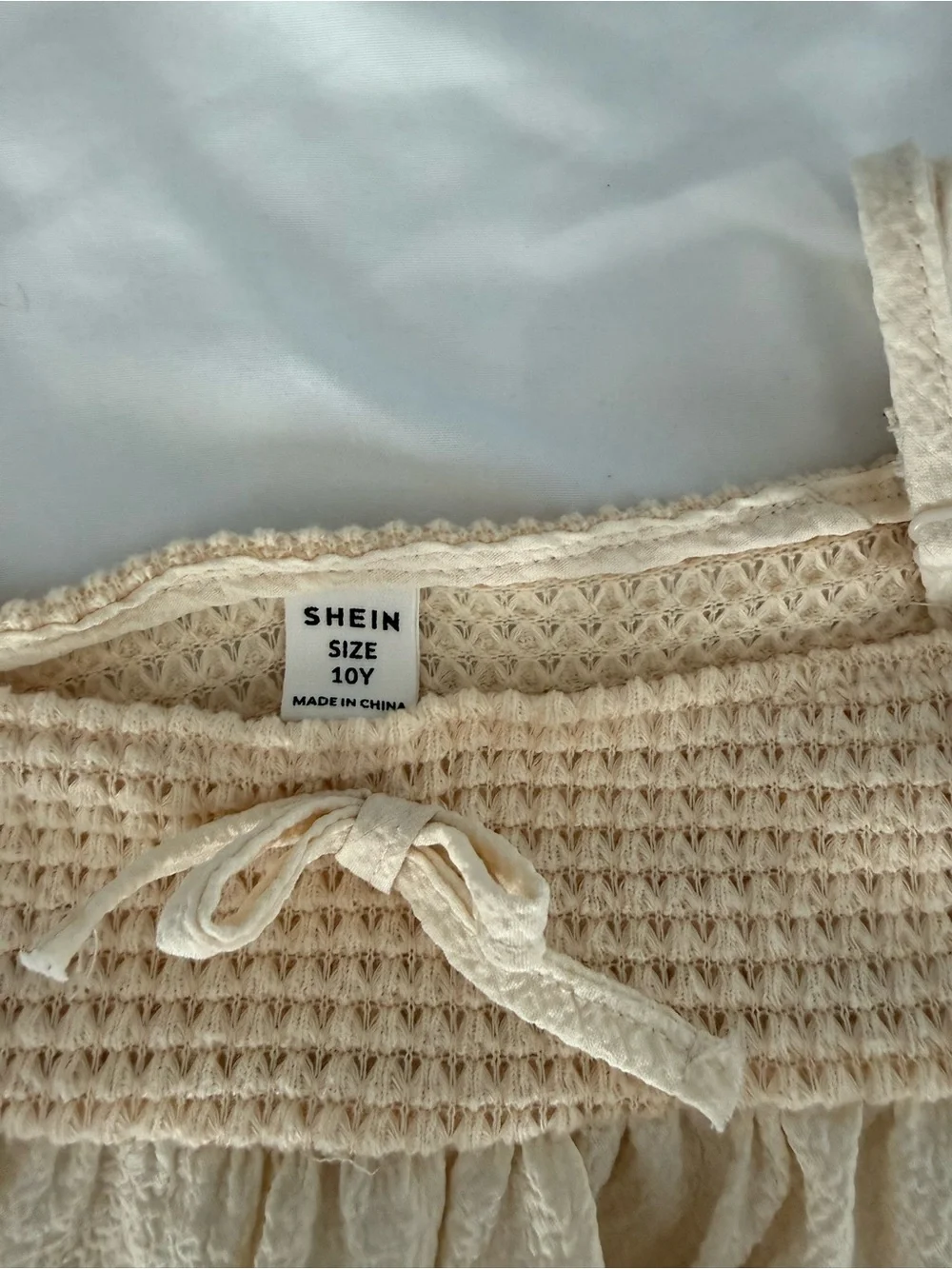 SHEIN Cream Knit Skirt Overlay Top and Pants Set